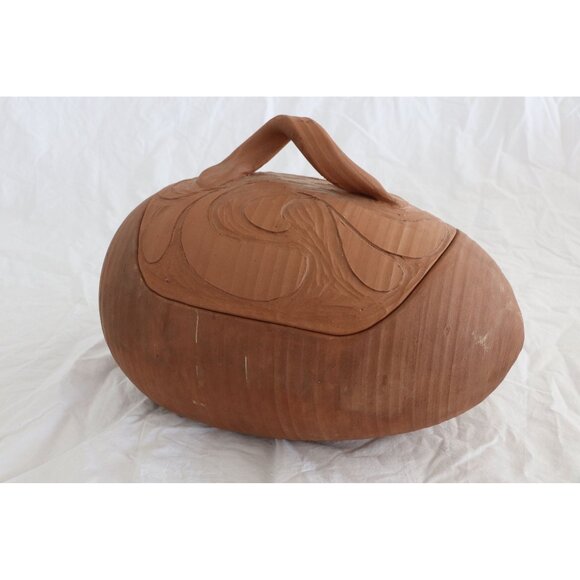 Vintage 1977 Kona Hawaii "The Pottery, LTD" Clay Cooker Signed Handmade - Picture 1 of 4